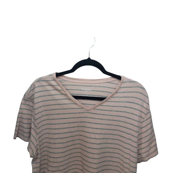 GoodFellow & Co. Mens Sz L Pink Gray Striped Short Sleeve T-Shirt - Picture 3 of 9